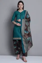 Cotton Printed Kurta with Pant & Dupatta 