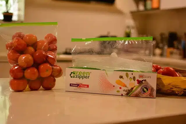 Zip Lock Food Storage Bags 15 Pcs (Green, 10x12 Inches)