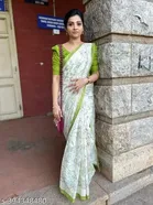 Cotton Linen Abstract Saree for Women 