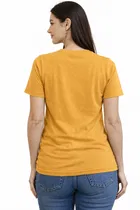 Cotton Blend Printed T-shirt for Men, Mustard 