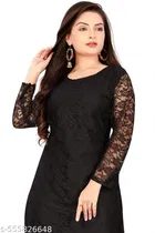 Net Kurti for Women,  Black  