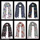 Poly Chiffon Printed Scarves for Women (Multicolor, 1.75 m) (Pack of 6)