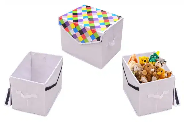 PVC Printed Toys Storage Box (Multicolor)