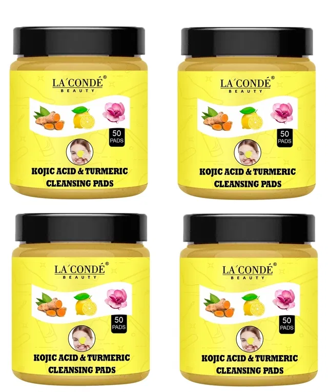 La'Conde Turmeric & Kojic Acid 50 Pcs Cleansing Pads (Pack of 4)