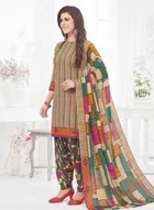 Floral Crepe Punjabi Suit Material for Women 