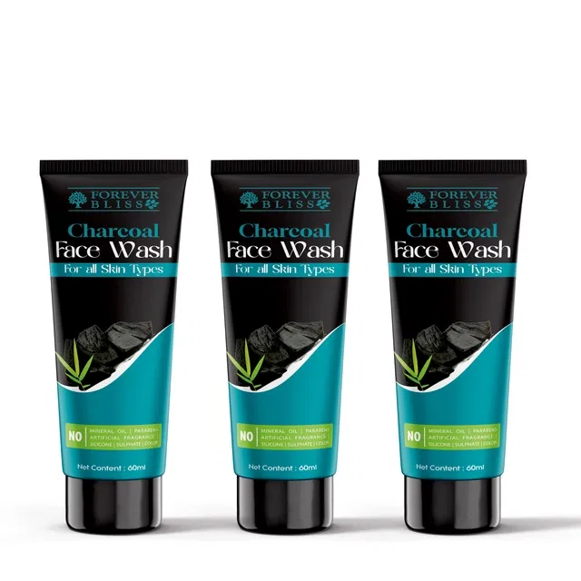 Forever Bliss Charcoal Face Wash (60 ml, Pack of 3)