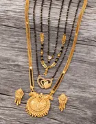 Combo of 4 Pcs Mangalsutras with Earrings Set for Women 