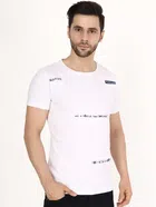 Half Sleeves Solid T-Shirt for Men (White, M)
