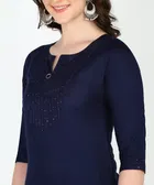 Viscose Rayon Embroidered A-Line Kurti with Pant 