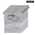 Shoe Storage Bags Travel Shoe & Makeup Accessories Cover Pouch (Gray, Set Of 6 Bags)