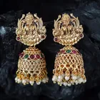 Copper Matte Gold Pearl Drop Earrings for Women 