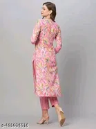 Cotton Blend Printed Kurti with Pant for Women 