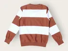 Acrylic Striped Sweater For Boys, Rust & White 