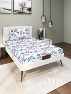 Arch Fab Floral Single Bedsheet 60x90inch Printed Light Grey