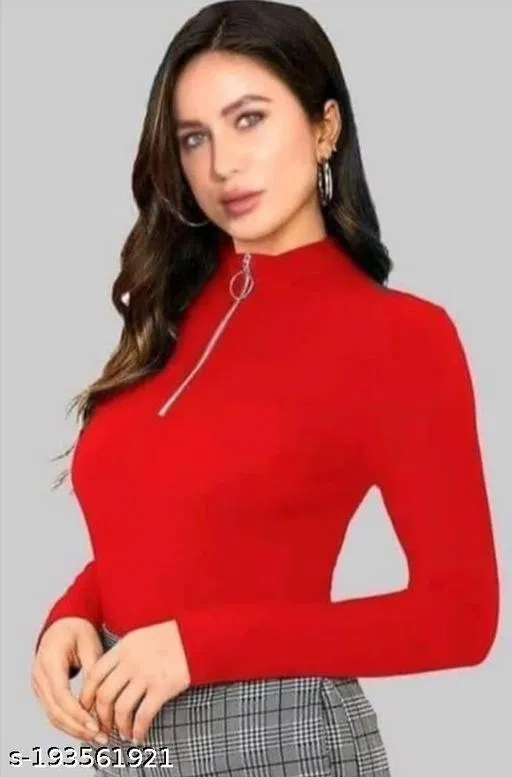 Cotton Kurti and Pyjama Set for Women (Red, S)