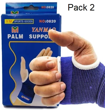 Flexible Wrist-Palm Support Braces for Men & Women (Blue, Set of 2)