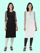 Crepe Solid Kurtis for Women 