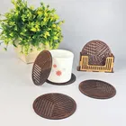 MDF Wooden 6 Pcs Coasters with Stand 