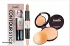 SumSh Fixer Spray, Primer, Foundation, Highlighter and Contour Stick Concealer, Compact Powder Pack of 5