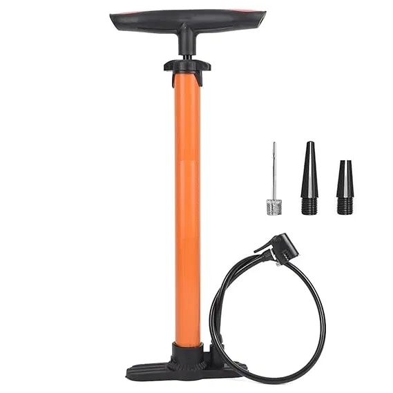 Plastic Bicycle Pump (Orange & Black)