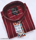 Cotton Blend Checked Shirt for Men, Maroon 