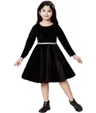 Velvet Solid Dress for Girls 