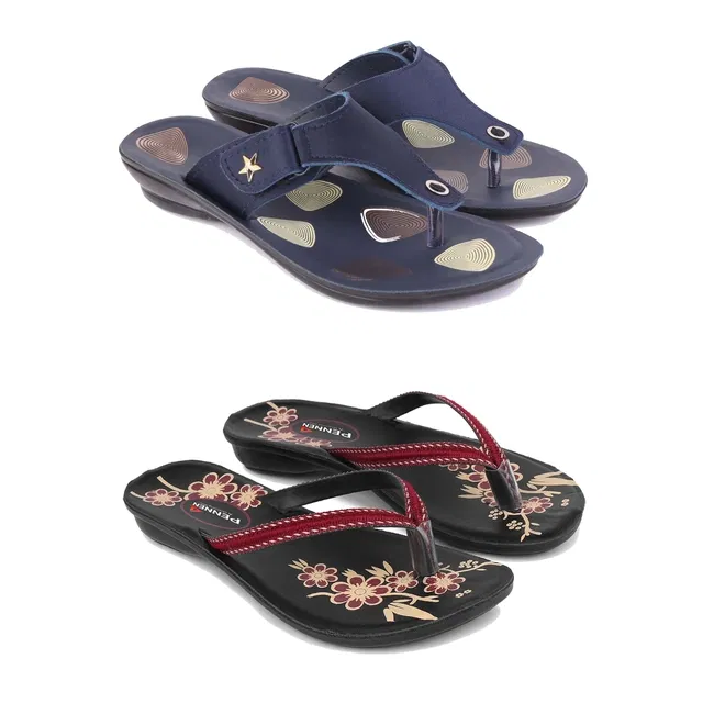 Flats for Women (Multicolor, 7) (Set of 2)