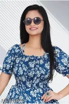 Pleated Printed One Piece Dress 