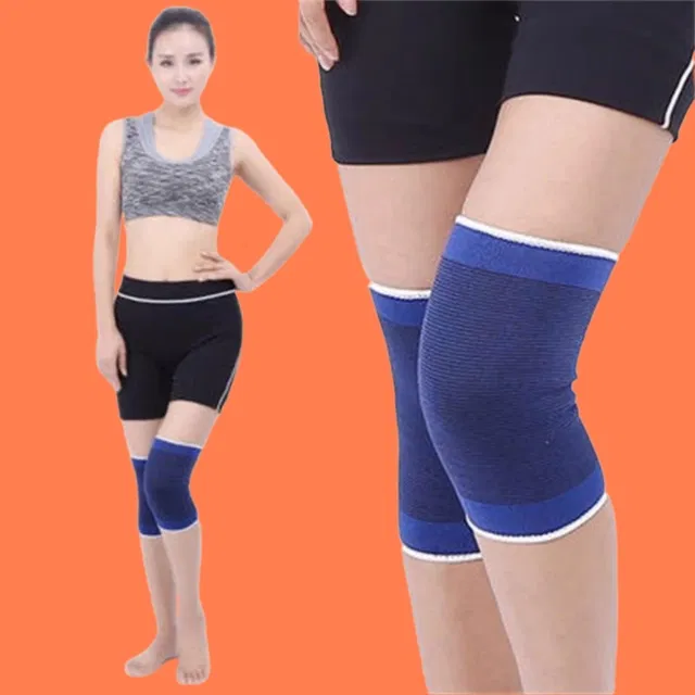 Polyester Solid Knee Sleeves for Women (Blue, Set of 1)