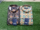 Cotton Blend Printed Short Kurta for Men, Multicolor, Pack of 2 
