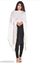 Solid Cotton Dupattas for Women ,Maroon & White, Pack of 2 