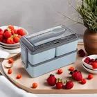 KS Premium Quality Plastic Lunch Box Tiffin Box 3 Containers Lunch Box 