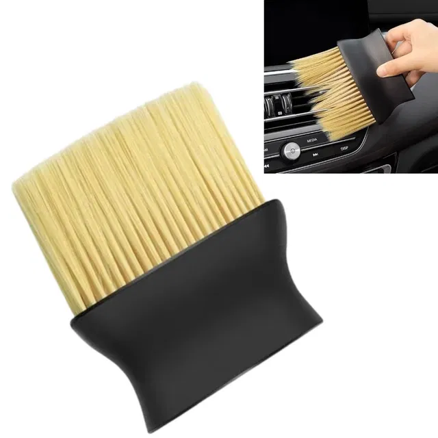 Super Soft Microfiber Car Dashboard Cleaning Brush (Brown & Black)
