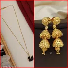 Alloy Chain with Pendant & 1 Pair Earrings for Women 