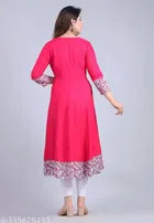 Printed Crepe Kurtis for Women, Dark Pink 