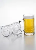 Afast Cool Glass Beer Mug set of 2, 400 ml Each, Transparent | Serve Whiskey | Wine |  Mocktail | Cocktail | Drinking Glass with Handle - Set of 2