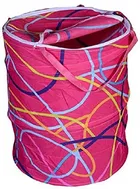 Round Cloth Foldable Laundry Basket Bag, Multicolor