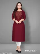 Rayon Solid Kurti for Women 