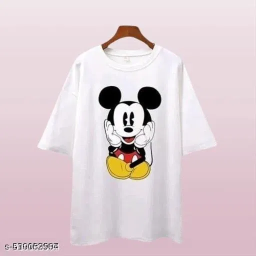Cotton Blend T-shirt for Women, White (S)