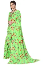 कनूड़ा प्रिंट्स फैंसी विमेंस जॉर्जेट फ्लावर प्रिंटेड साड़ी 