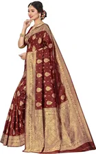 Silk Woven Design Saree for Women, Maroon 