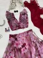 Organza Semi Stitched Lehenga Choli for Women 