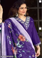 Chanderi Silk Kurta Set with Floral Embroidery for Women 