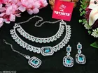 Silver Finish Double Layer Statement Necklace Set for Women 