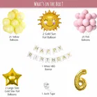 Sun & Star Theme 6th Birthday Balloon Decoration Kit , Multicolor, Pack Of 56