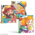 Fairy Tale Shaped Board Book -Pinocchio, The Frog Prince, and Tom Thumb for kids, Set of 3