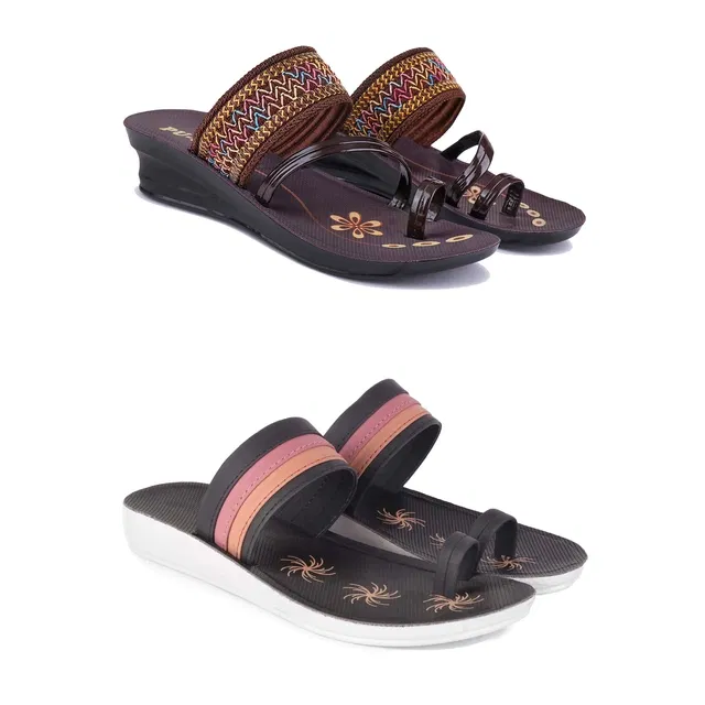 Heels for Women (Multicolor, 8) (Set of 2)