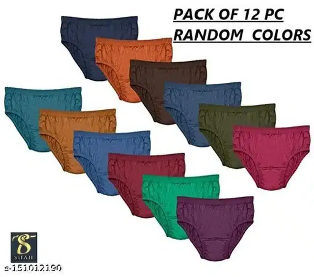 Cotton Briefs for Women (Assorted, XS) (Pack of 12)