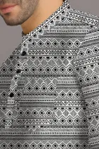 Cotton Printed Short Kurta for Men 