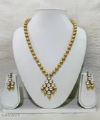 Women'S Alloy Gold Plated Jewellery Set, Golden